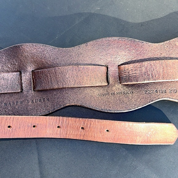 Vintage NWT Ralph Lauren Brown Leather Concho Belt with Silver Buckle main image 8